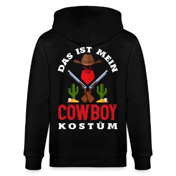 Das Ist Mein Cowboy Kostüm Western Fasching - Stanley/Stella Unisex Bio-Kapuzenjacke CULTIVATOR  - Schwarz - Hinten - Anna (173cm)