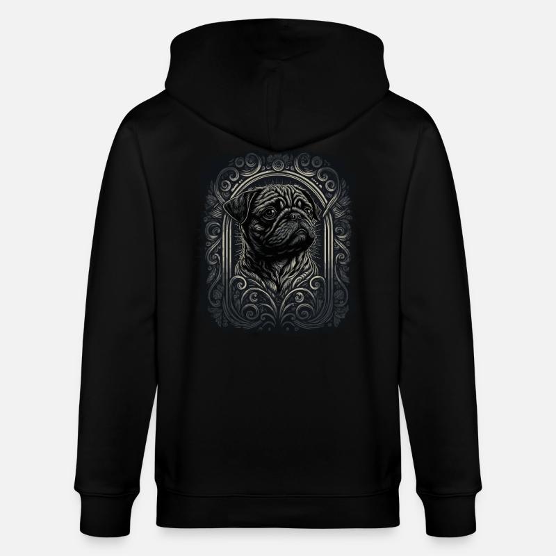 Kleiner Mops - Stanley/Stella Unisex Bio-Kapuzenjacke CULTIVATOR  - Schwarz