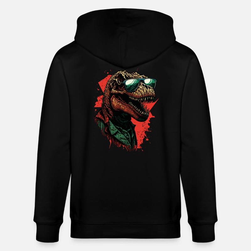 Dinosaure T-Rex cool - Veste à capuche bio CULTIVATOR Stanley/Stella Unisexe - noir