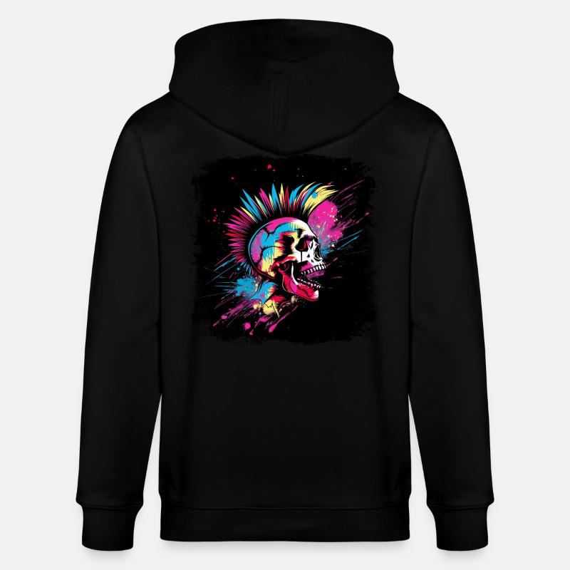 Punk Zombie Mohawk - Stanley/Stella Unisex Bio-Kapuzenjacke CULTIVATOR  - Schwarz