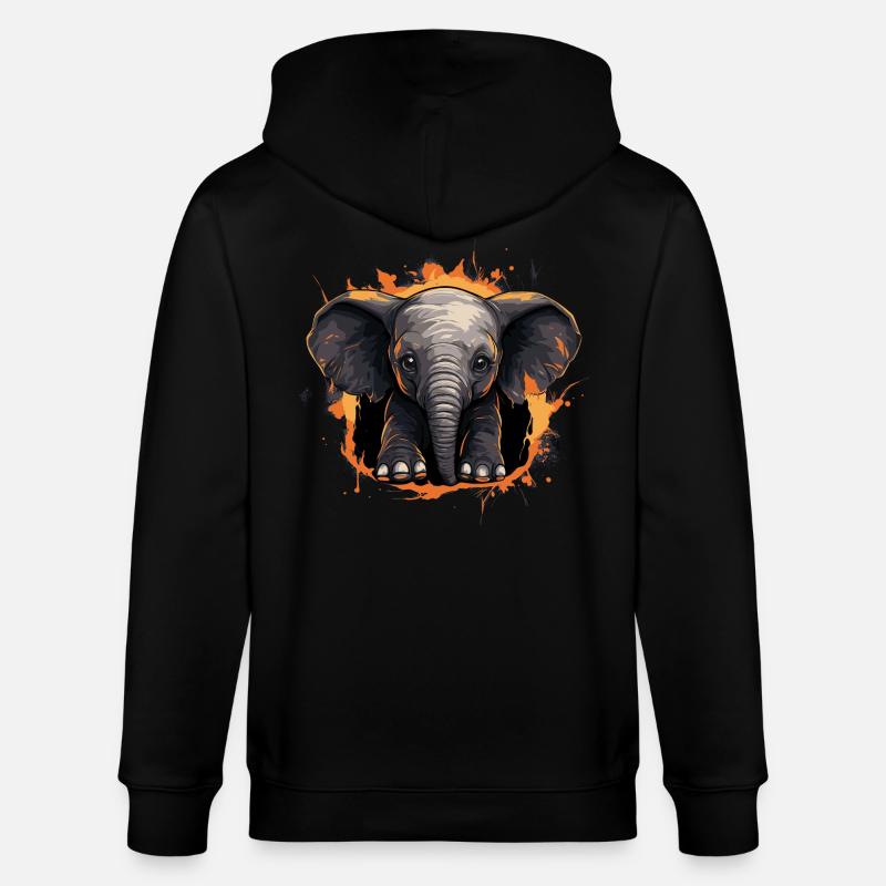 Mignon bébé éléphant - Veste à capuche bio CULTIVATOR Stanley/Stella Unisexe - noir