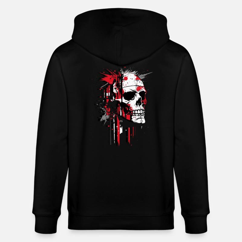 Crâne abstrait - Veste à capuche bio CULTIVATOR Stanley/Stella Unisexe - noir