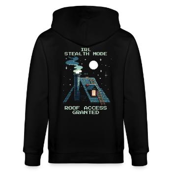 Schornsteinfeger Stealth Dach Zugang Retro Pixel - Stanley/Stella Unisex Bio-Kapuzenjacke CULTIVATOR  - Schwarz - Hinten - Anna (173cm)