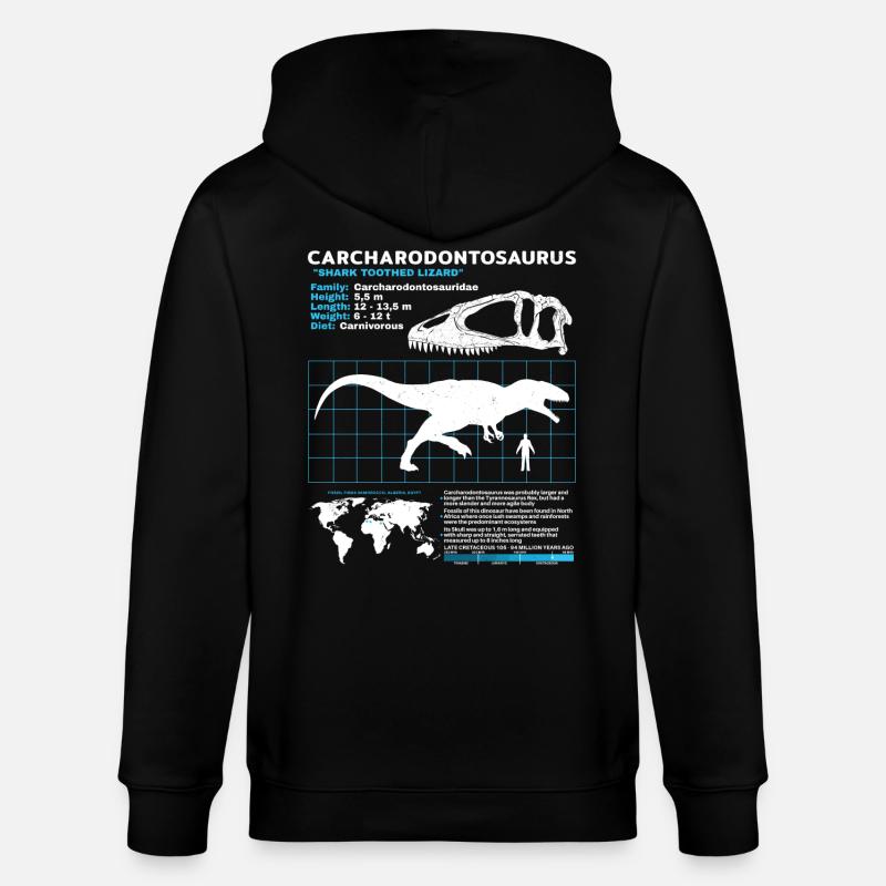 Fiche technique de Carcharodontosaurus - Veste à capuche bio CULTIVATOR Stanley/Stella Unisexe - noir