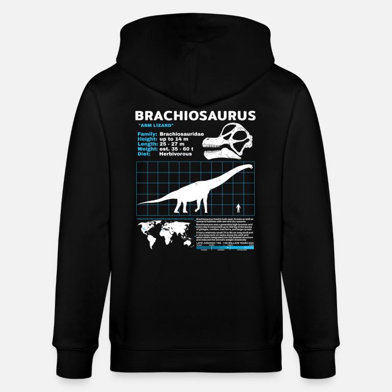 Fiche technique de Brachiosaurus - Veste à capuche bio CULTIVATOR Stanley/Stella Unisexe - noir
