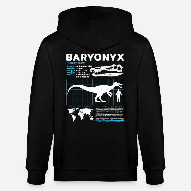 Fiche technique Baryonyx - Veste à capuche bio CULTIVATOR Stanley/Stella Unisexe - noir