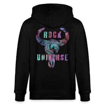 Universe Rockhead - Stanley/Stella Unisex Bio-Kapuzenjacke CULTIVATOR  - Schwarz - Hinten - Anna (173cm)