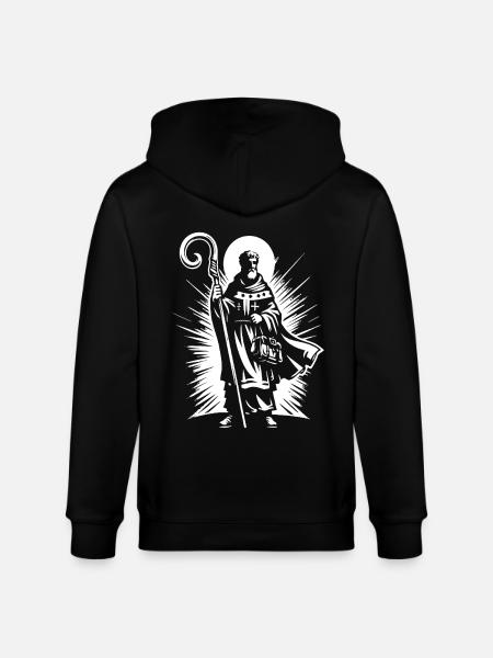 Saint Nicholas – Classic Design - Stanley/Stella CULTIVATOR  Unisex Organic Hooded Jacket - black