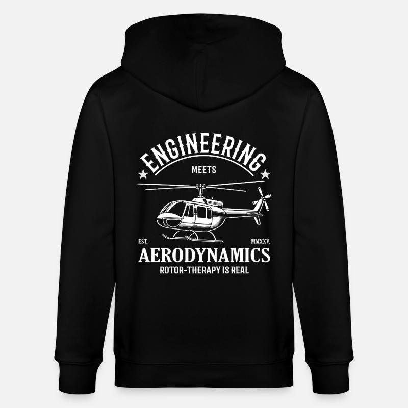Hubschrauber – Engineering meets Aerodynamics - Stanley/Stella Unisex Bio-Kapuzenjacke CULTIVATOR - Schwarz