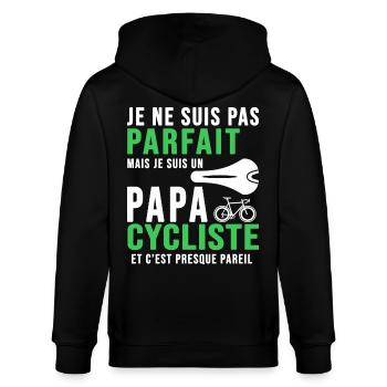 papa cycliste humour vélo velo vélos velos - Veste à capuche bio CULTIVATOR Stanley/Stella Unisexe - noir - Dos - Anna (173cm)