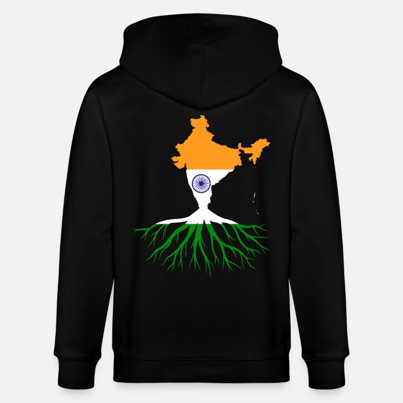 Racines Indiennes Drapeau Indien - Veste à capuche bio CULTIVATOR Stanley/Stella Unisexe - noir