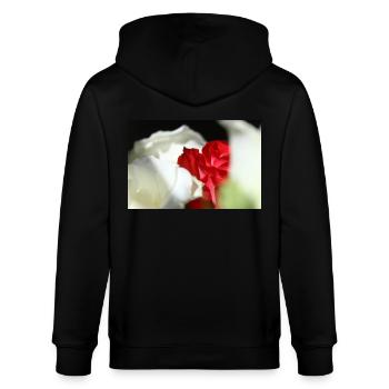 White & Red Roses - Stanley/Stella CULTIVATOR  Unisex Organic Hooded Jacket - black - Back - Anna (173cm)