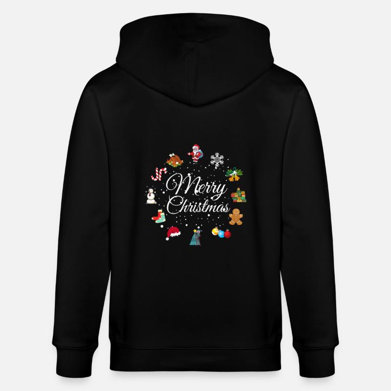 Frohe Weihnachten - Stanley/Stella Unisex Bio-Kapuzenjacke CULTIVATOR  - Schwarz