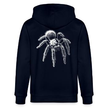 Vogelspinne Portrait Spinne Spinnen Tiere - Stanley/Stella Unisex Bio-Kapuzenjacke CULTIVATOR  - Navy - Hinten - Anna (173cm)