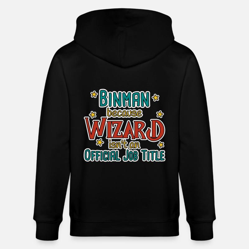 Binman Wizard - Stanley/Stella Unisex Bio-Kapuzenjacke CULTIVATOR  - Schwarz