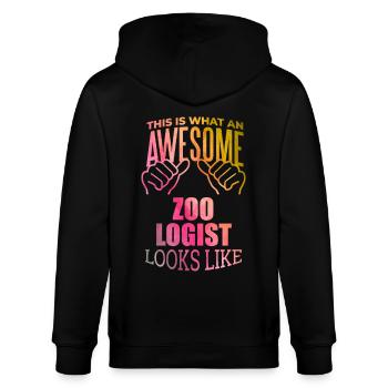 Zoologie - Stanley/Stella Unisex Bio-Kapuzenjacke CULTIVATOR  - Schwarz - Hinten - Anna (173cm)