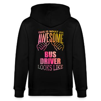 Busfahrer - Stanley/Stella Unisex Bio-Kapuzenjacke CULTIVATOR  - Schwarz - Hinten - Anna (173cm)