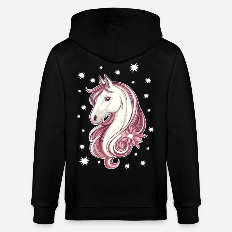 Cheval avec des étoiles - Veste à capuche bio CULTIVATOR Stanley/Stella Unisexe - noir