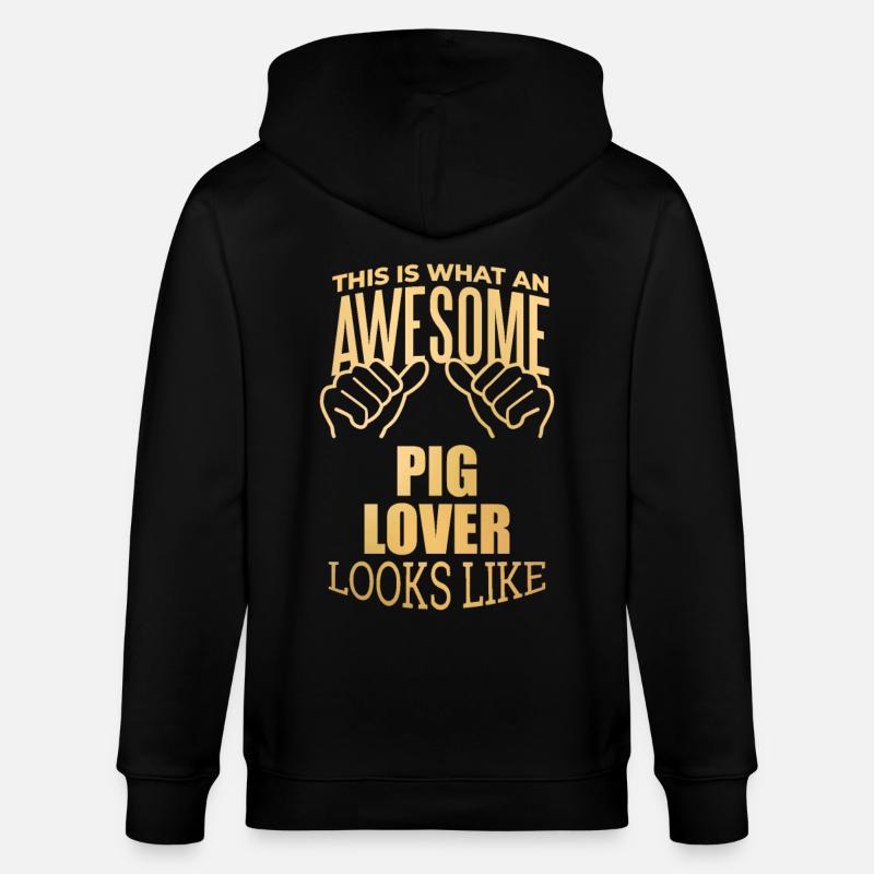 Schwein - Stanley/Stella Unisex Bio-Kapuzenjacke CULTIVATOR - Schwarz