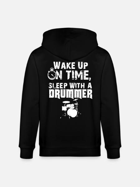 Sleep With A Drummer - Stanley/Stella CULTIVATOR  Unisex Organic Hooded Jacket - black