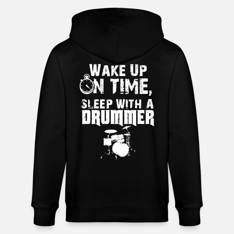 Sleep With A Drummer - Stanley/Stella CULTIVATOR  Unisex Organic Hooded Jacket - black