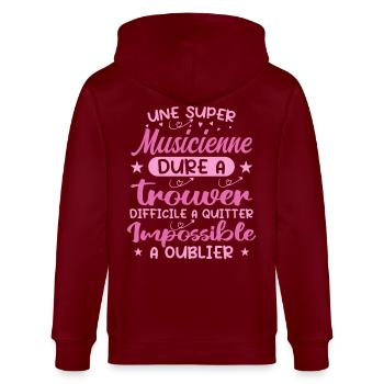 Ein Supermusiker - Musiker Geschenk - Stanley/Stella Unisex Bio-Kapuzenjacke CULTIVATOR  - Burgunderrot - Hinten - Anna (173cm)