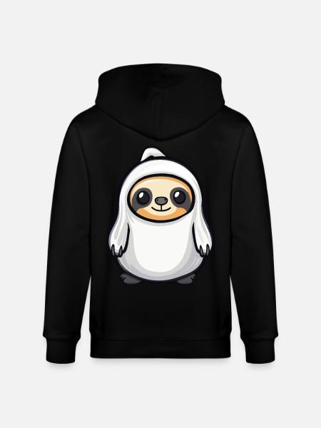 Sloth Halloween Comic Ghost - Stanley/Stella CULTIVATOR  Unisex Organic Hooded Jacket - black