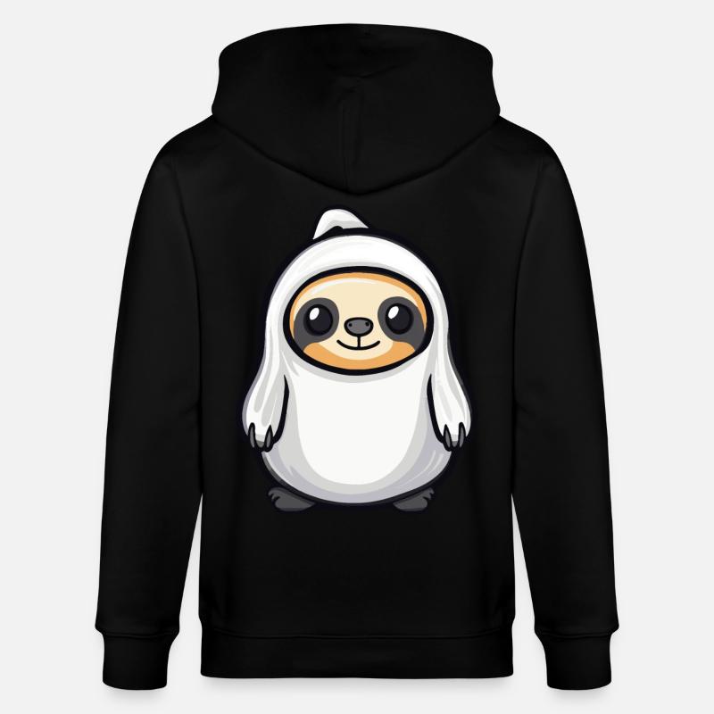 Faultier Halloween Comic Geist - Stanley/Stella Unisex Bio-Kapuzenjacke CULTIVATOR  - Schwarz