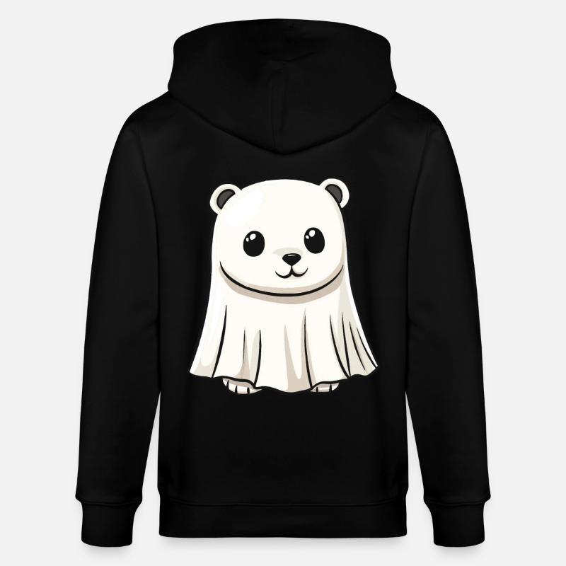 Eisbär Halloween Comic Geist - Stanley/Stella Unisex Bio-Kapuzenjacke CULTIVATOR  - Schwarz