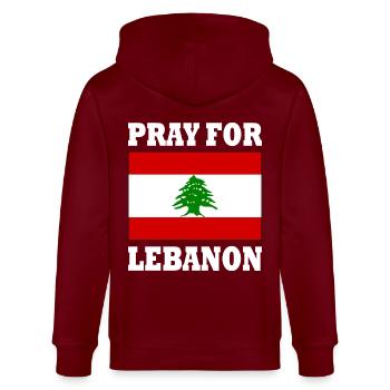 Pray for lebanon - Stanley/Stella CULTIVATOR  Unisex Organic Hooded Jacket - burgundy - Back - Anna (173cm)