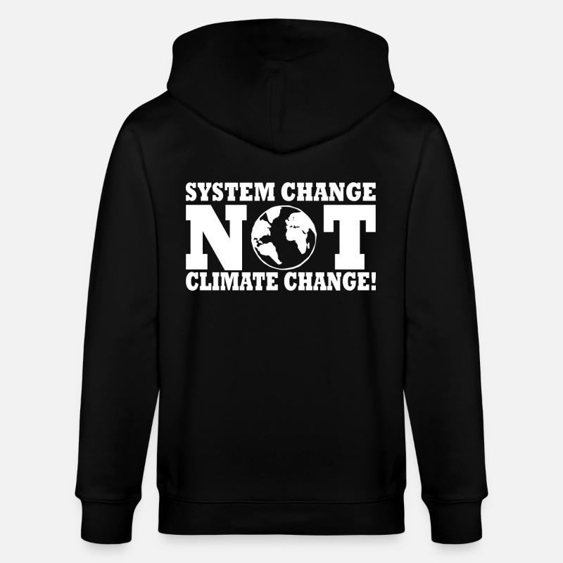 system change not climate change - Stanley/Stella Unisex Bio-Kapuzenjacke CULTIVATOR - Schwarz