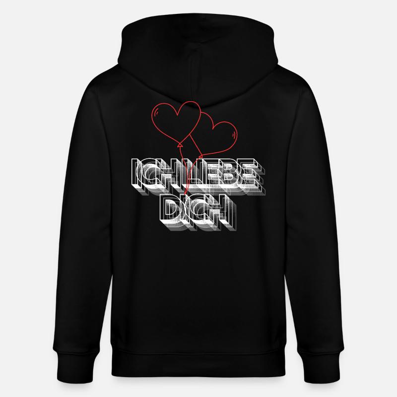 Ich liebe Dich - Stanley/Stella Unisex Bio-Kapuzenjacke CULTIVATOR  - Schwarz