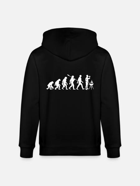 Evolution - Grilling - Grillmeister - Drinking beer - Stanley/Stella CULTIVATOR Unisex Organic Hooded Jacket - black