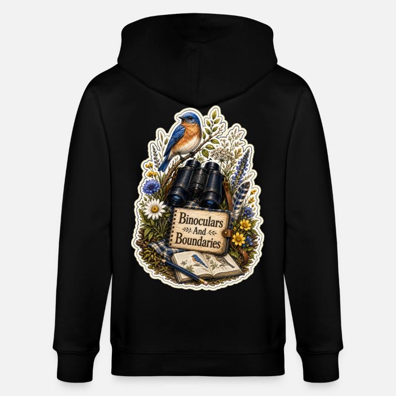 Binoculars And Boundaries Wolken - Stanley/Stella Unisex Bio-Kapuzenjacke CULTIVATOR - Schwarz