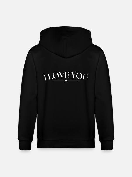 I love you - Stanley/Stella CULTIVATOR  Unisex Organic Hooded Jacket - black