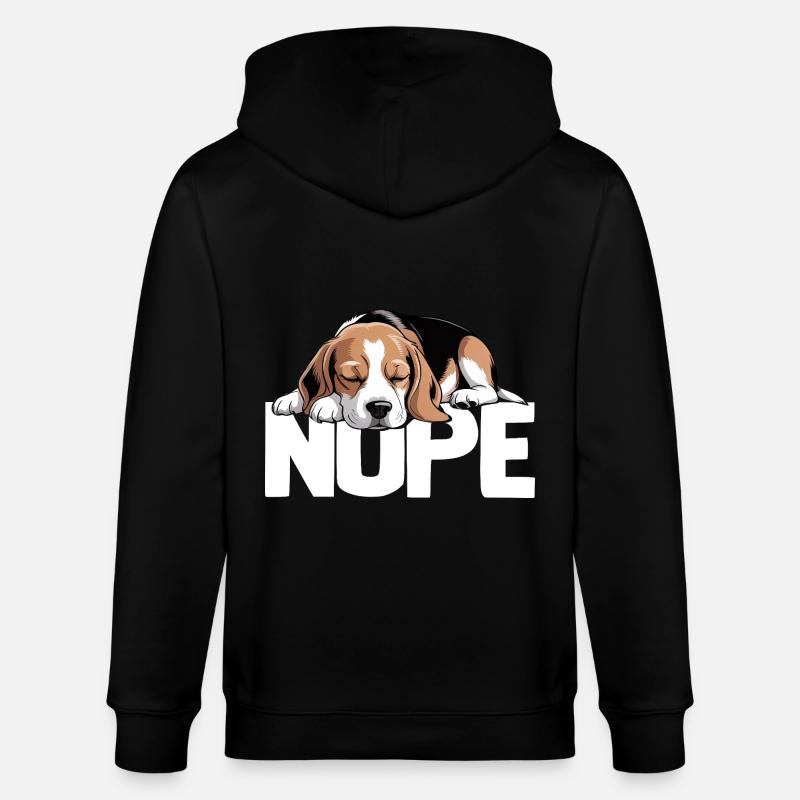 Nope Beagle Hund - Stanley/Stella Unisex Bio-Kapuzenjacke CULTIVATOR - Schwarz