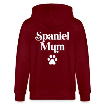 Spaniel Mum - Stanley/Stella CULTIVATOR  Unisex Organic Hooded Jacket - burgundy - Back - Anna (173cm)