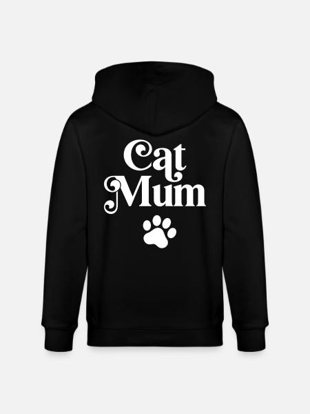Cat Mum - Stanley/Stella CULTIVATOR  Unisex Organic Hooded Jacket - black