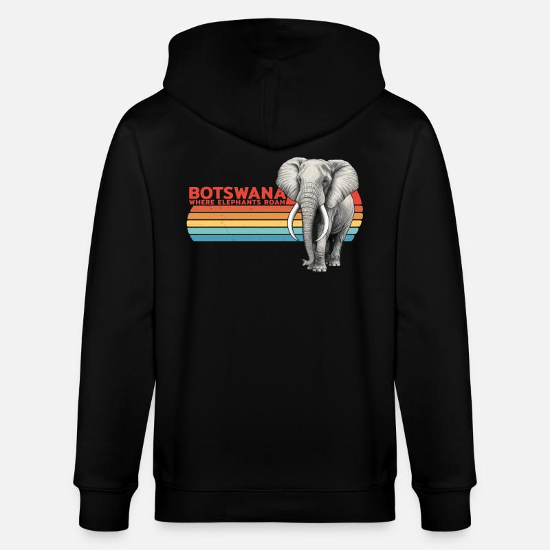 Eléphant Botswana - Veste à capuche bio CULTIVATOR Stanley/Stella Unisexe - noir