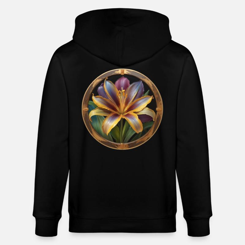 Fleur de lilas épanouie - Veste à capuche bio CULTIVATOR Stanley/Stella Unisexe - noir