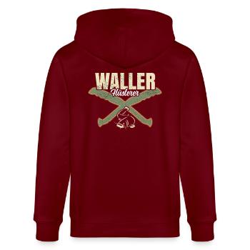 Waller Flüsterer - Stanley/Stella Unisex Bio-Kapuzenjacke CULTIVATOR  - Burgunderrot - Hinten - Anna (173cm)