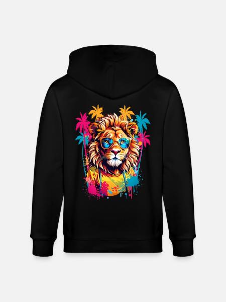 Cool Lion - Stanley/Stella CULTIVATOR  Unisex Organic Hooded Jacket - black