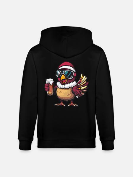 Turkey Après Ski Beer Comic - Stanley/Stella CULTIVATOR  Unisex Organic Hooded Jacket - black