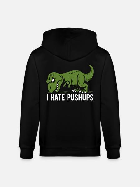 T-Rex - I hate pushups - Geschenk - Stanley/Stella Unisex Bio-Kapuzenjacke CULTIVATOR  - Schwarz