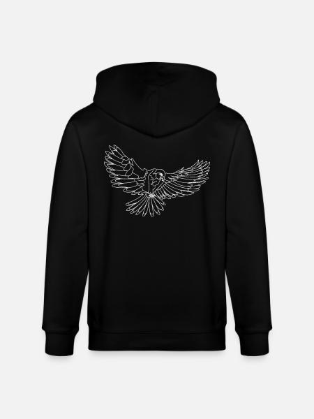 Bird of prey - Stanley/Stella CULTIVATOR  Unisex Organic Hooded Jacket - black