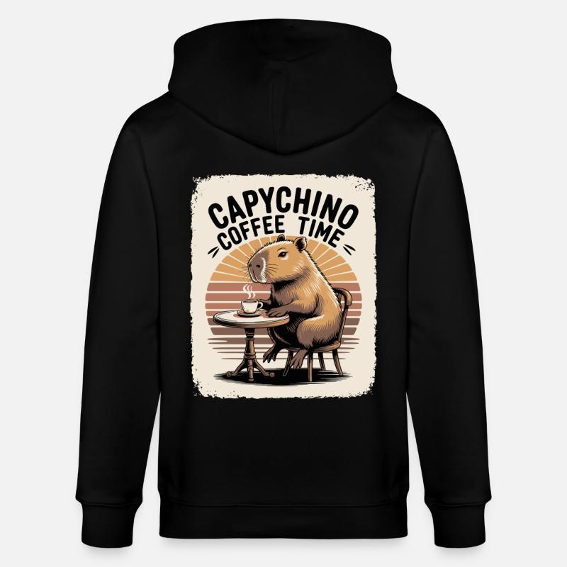 L’heure du café Capychino - Veste à capuche bio CULTIVATOR Stanley/Stella Unisexe - noir