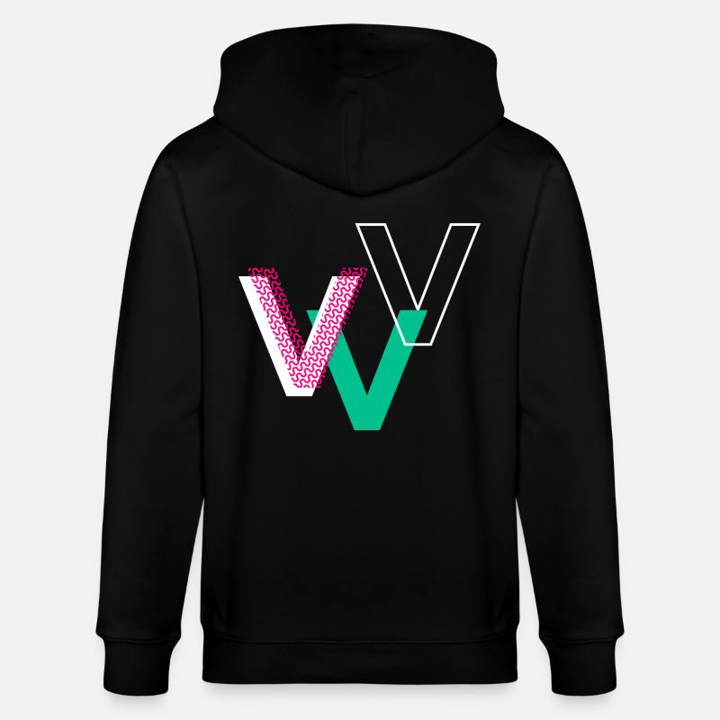 V Buchstabe - Stanley/Stella Unisex Bio-Kapuzenjacke CULTIVATOR  - Schwarz