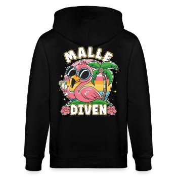 Malle Diven Mallorca Sommer Party Girls - Stanley/Stella Unisex Bio-Kapuzenjacke CULTIVATOR  - Schwarz - Hinten - Anna (173cm)