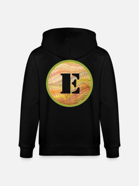 E 37 Letter E - Stanley/Stella CULTIVATOR  Unisex Organic Hooded Jacket - black