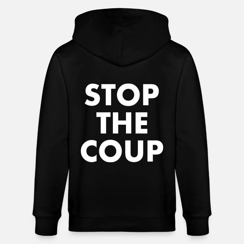stop the coup - Veste à capuche bio CULTIVATOR Stanley/Stella Unisexe - noir